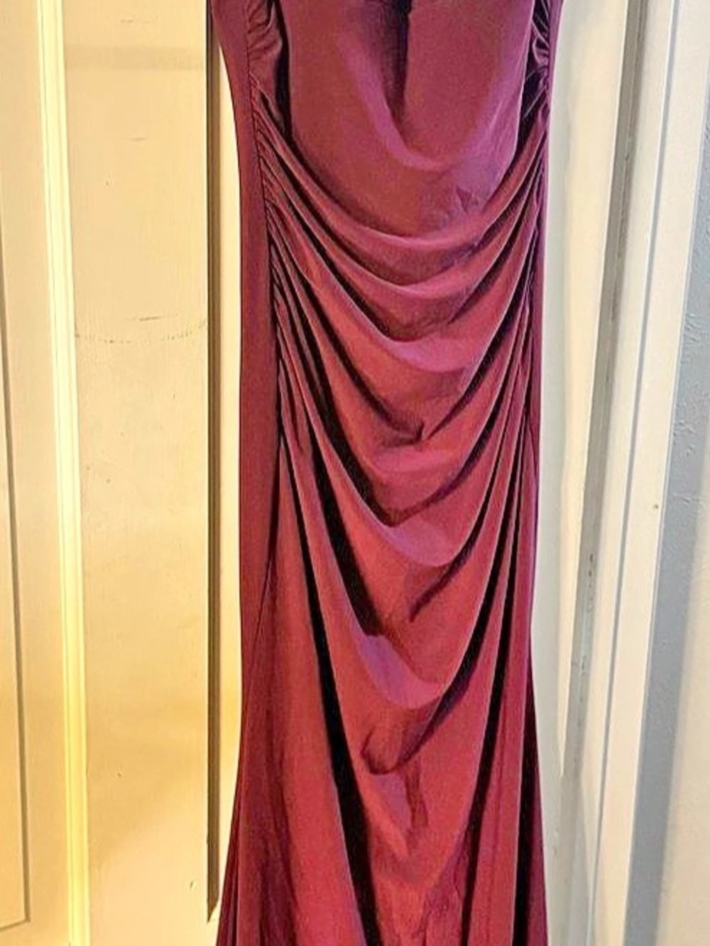 Betsy & Adam Ruched Maxi Dress in Plum/Purple Size 4